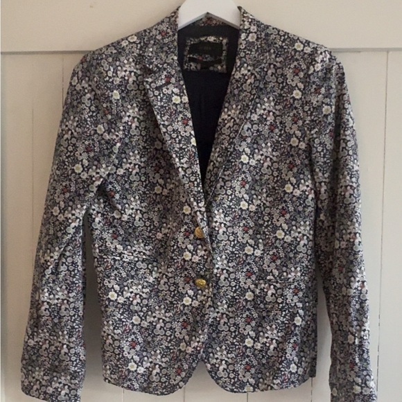 I. crew Liberty Floral Schoolboy Blazer sz 8 EUC - Picture 5 of 7